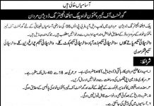 Tube well Operator Public Health Engineering Division Mardan Jobs August 16, 2020