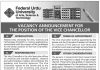 Vice Chancellor Federal Urdu University of Arts, Sciences and Technology August 17, 2020