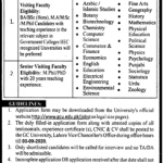 Visiting Faculty Government College University Lahore (GCUL) Jobs August 20, 2020
