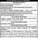 Visiting Faculty University of Agriculture Faisalabad Jobs August 13, 2020