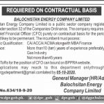 Jobs in Balochistan Energy Company Limited BECL for CFO 19 September, 2020