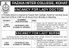 Jobs in Fazaia Inter College FIC Kohat for Lady Doctor 18 September, 2020