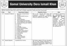 Jobs in Gomal University GU for Professor & Lecturers 29 September, 2020