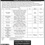 Jobs in Govt Postgraduate College No 1 Abbottabad Interview 16 September, 2020