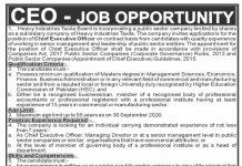 Jobs in Heavy Industries Taxila HIT for CEO 21 September, 2020
