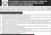 Jobs in Khyber Medical University & FATA University 18 September, 2020