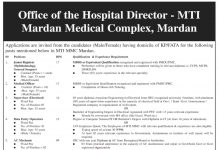 Jobs in MTI MMC Mardan Medical Complex for Registrars 08 September, 2020