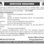 Jobs in NEPRA Balochistan for Member Electricity 19 September, 2020