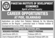 Jobs in Pakistan Institute of Development Economics PIDE 28 September, 2020
