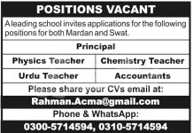 Jobs in Principal & Accountant 01 September, 2020 in KPK