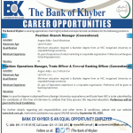 Jobs in The Bank of Khyber BOK for Branch Manager 17 September, 2020