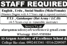Jobs in Al Arqam Academy of Excellence College Havelian 08 October, 2020