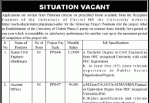 Jobs in Civil Engineer & Assistant in University of Chitral 15 October, 2020