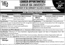 Jobs in Directorate of IBA Community Colleges & Schools 12 October, 2020