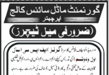 Jobs in Government Model Science College Upper Chatter 02 October, 2020