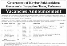 Jobs in Governors Inspection Team KPK for Drivers 01 October, 2020