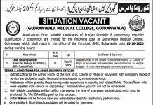 Jobs in Gujranwala Medical College GMC Security Officer 02 October, 2020