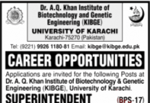 Jobs in KIBGE University of Karachi Clerk & Superintendent 27 October, 2020