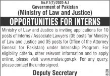 Jobs in Law & Justice Division Islamabad Islamabad 09 October, 2020