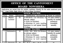 Jobs in Lecturer in Cantt Public High School & Girls College 09 October, 2020