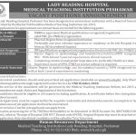 Jobs in Medical Officer & Research Associate in LRH Peshawar 03 October, 2020