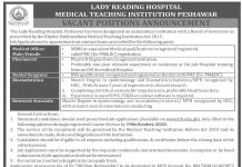 Jobs in Medical Officer & Research Associate in LRH Peshawar 03 October, 2020