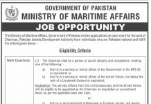 Jobs in Pakistan Islands Development Authority PIDA 01 October, 2020