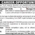 Jobs in Army Welfare Trust AWT Rawalpindi for Manager 02 November, 2020