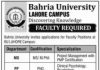 Jobs in Bahria University Lahore Campus 16 November, 2020