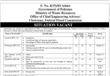 Jobs in Federal Flood Commission FFC Islamabad 02 November, 2020