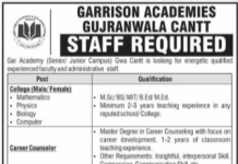 Jobs in Garrison Academy For Faculty & Administration Staff 16 November, 2020