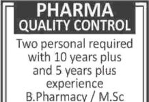 Jobs in Pharma Quality Control in Karachi 03 November, 2020