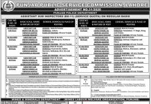 Jobs in Punjab Public Service Commission PPSC Inspector 04 November, 2020