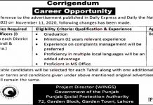 Jobs in Punjab Social Protection Authority PSPA Lahore 17 November, 2020