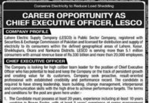 Chief Executive Officer (MP-1) Jobs in Lahore Electric Supply Company 26 Jan 2021