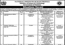 Chief Research Officer (BS-20) Jobs in National Institute of Electronics 17 Jan 2021