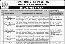Director (research and Analysis) (BS-19) Jobs in Ministry of Defence 26 Jan 2021