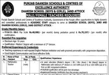 Mathematics Teacher Jobs in Punjab Daanish Schools and Centres of Excellence Authority 17 Jan 2021