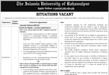 Jobs in Islamia University of Bahawalpur 22 February 2021