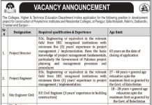 Jobs in Colleges Higher & Technical Education Department 2021 in Quetta Balochistan