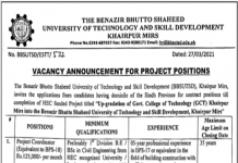 Jobs in Management in Benazir Bhutto Shaheed University Of Technology And Skill Development