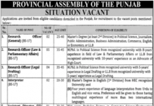 Jobs in Provincial Assembly of The Punjab 2021 via OTS