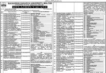Jobs in Bahauddin Zakariya University BZU Faculty in Multan 2021