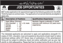 Jobs in Balochistan Education Foundation BEF For Field Officers 2021