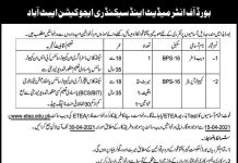 Jobs in Board of Intermediate & Secondary Education BISE via ETEA 2021