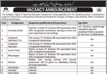 Jobs in Colleges Higher & Technical Education Department in Quetta Balochistan 2021