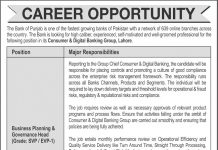 Jobs in Consumer & Digital Banking Group BOP Lahore 2021