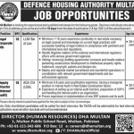 Jobs in Defence Housing Authority DHA Multan 2021