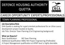Jobs in Director Town Planning in Quetta Balochistan 2021