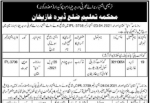 Jobs in Education Department DG khan Class IV Staff 2021